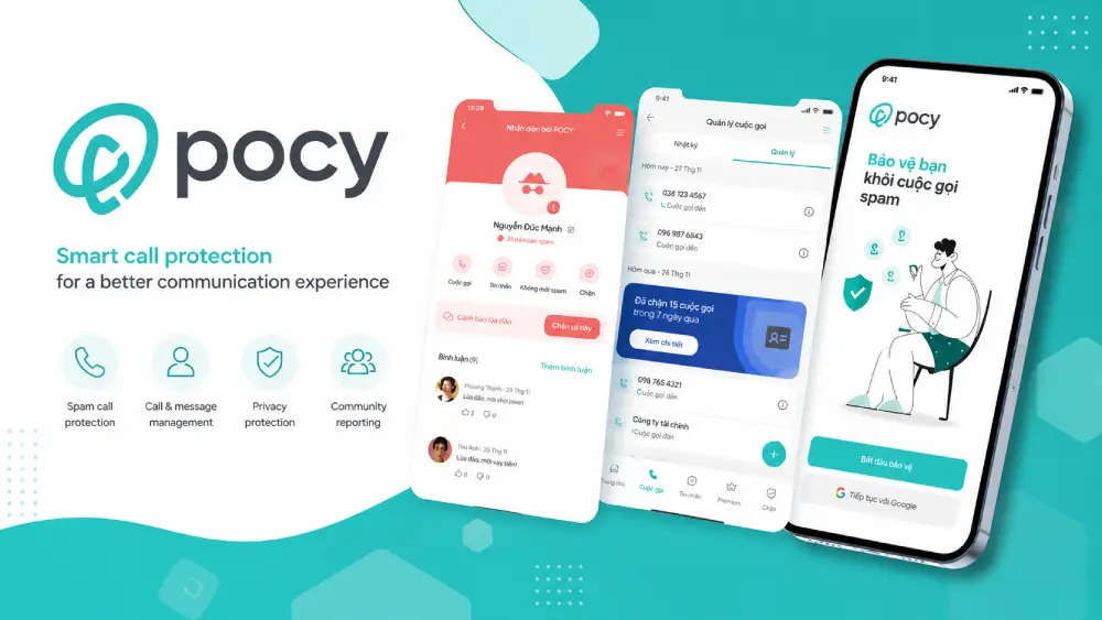 Pocy — Ứng dụng chặn cuộc gọi & tin nhắn rác bằng AI